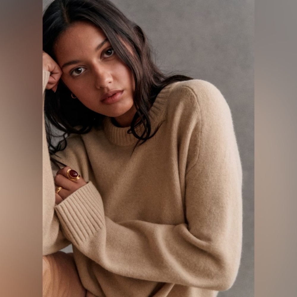 Sezane Maurice jumper size medium sweater yak wool beige camel